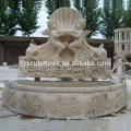 Hot sale outdoor stone nude boy and fish sculpture water wall fountains